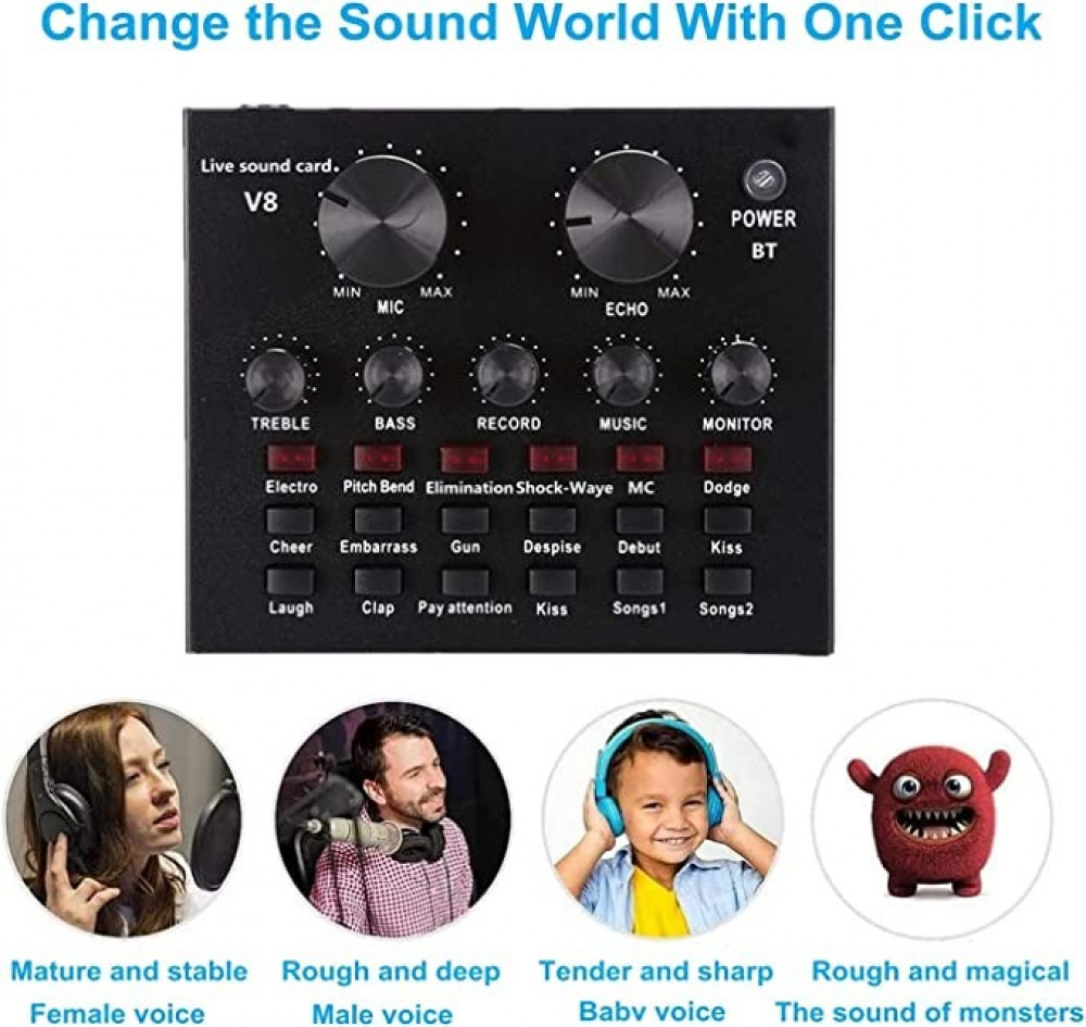 كرت صوت بلوتوث- V8