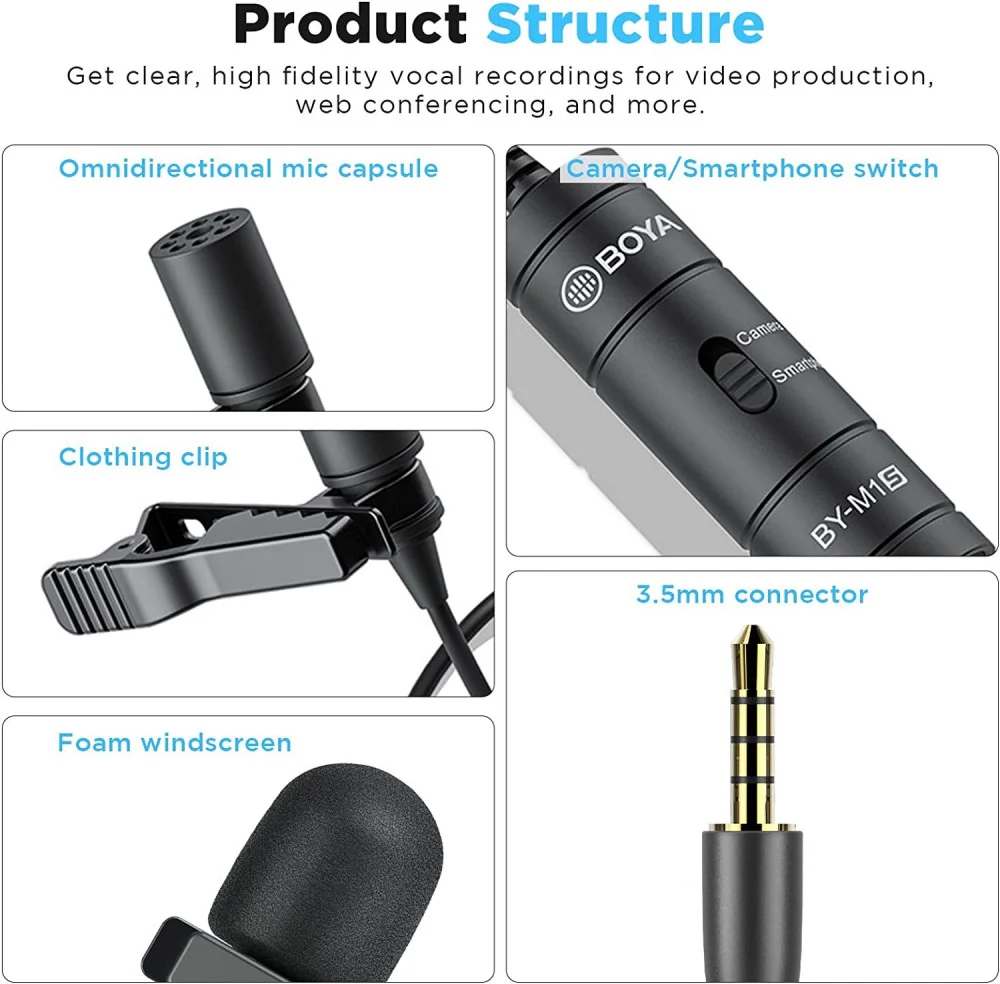 لاقط سلكي ماركة بويا BOYA متعدد الاستخدامات - BY-M1
