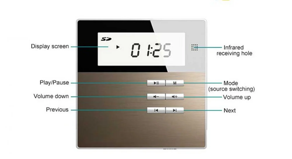 سماعتين 6.5 انش سقفية مع جهاز تحكم جداري